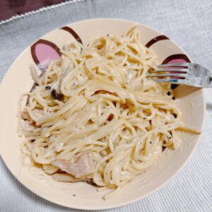 シェフドラムで作ったクリームパスタ