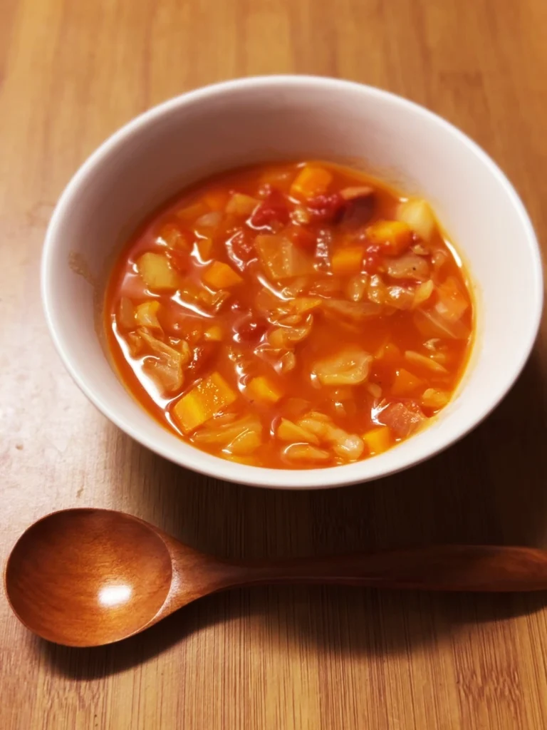 シェフドラムで作ったミネストローネの完成写真