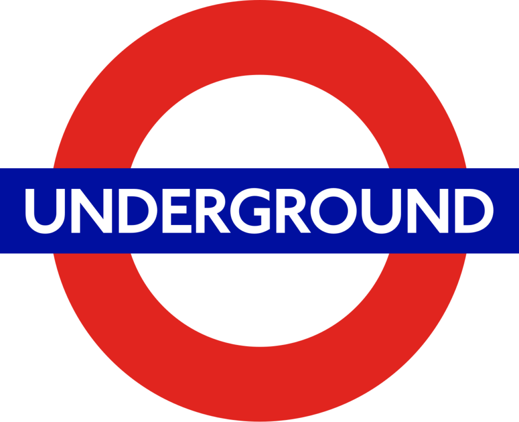 丸の色が「赤」のアンダーグラウンド（地下鉄）ロゴ