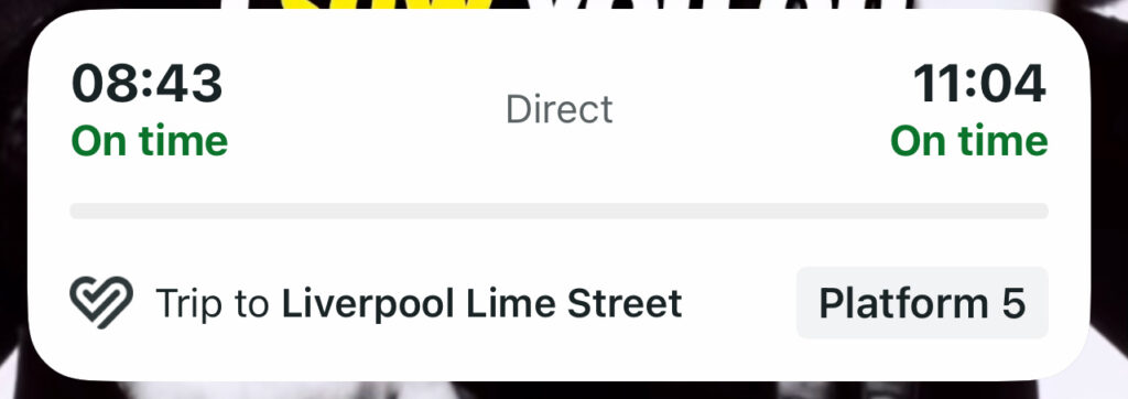 Trainline(トレインライン)のアプリから来た通知
